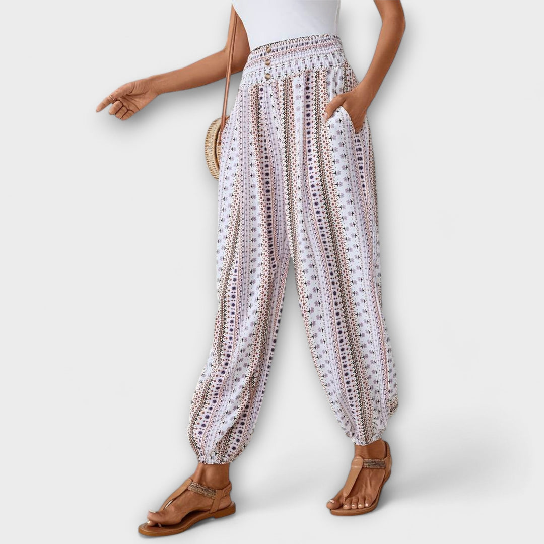 Scarlett - Pants with Ethnic Graphic